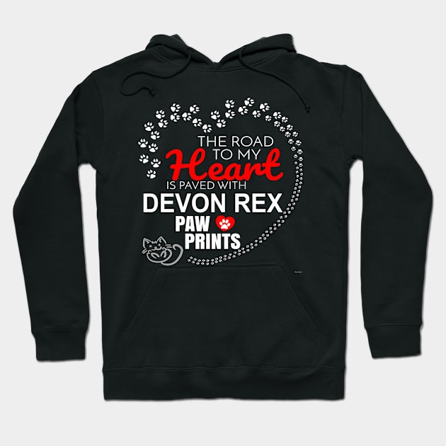 My Devon Rex Paw Prints - Gift For Devon Rex Parent Hoodie by HarrietsDogGifts